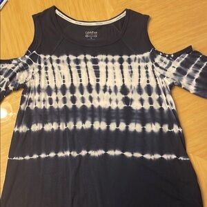 Calvin Klein Performance Women’s Blue and White open Shoulder Top Size M